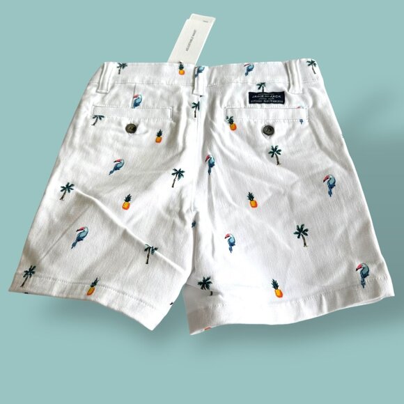 💛 Janie and Jack 💛 Kids Tropical Print Twill Shorts Toucan Pineapple 18-24 Mo - Picture 2 of 5
